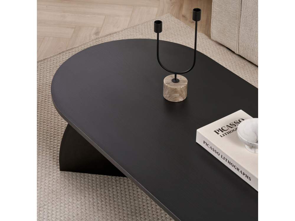 Houten salontafel "Melina" 120 x 60 x 40 cm - Zwart hout