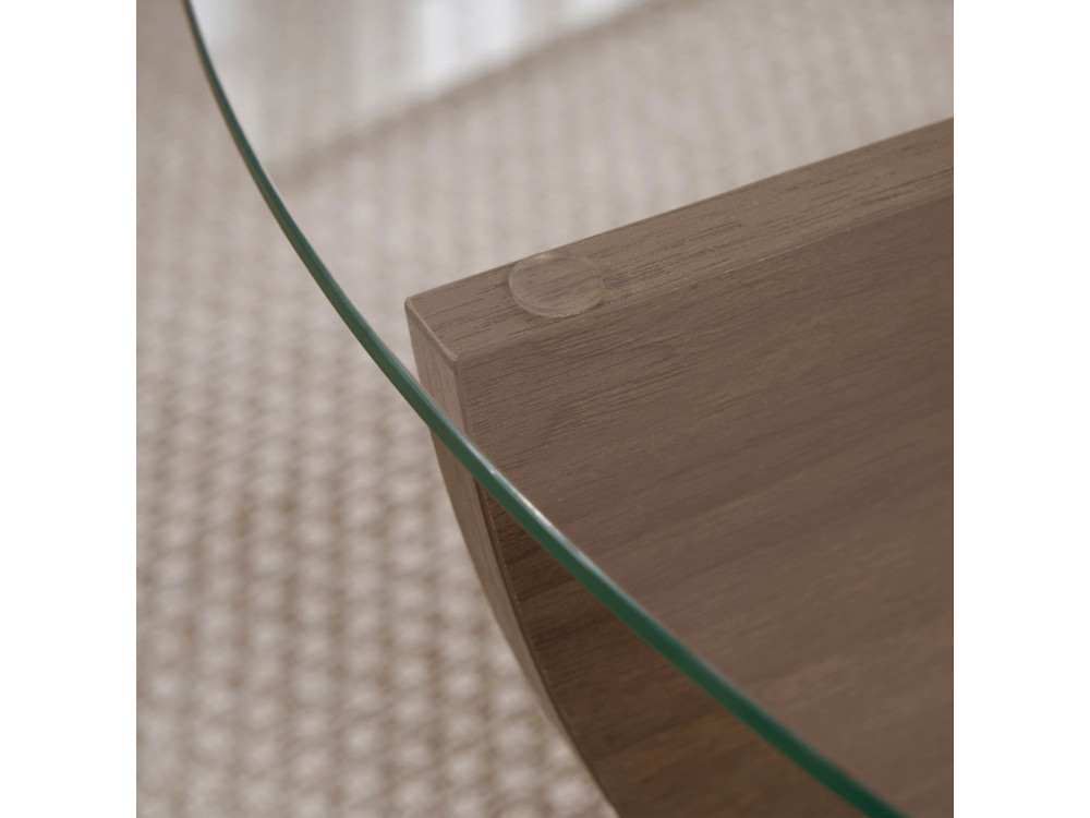 Glazen salontafel "Liya" 90 x 90 x 30 cm - Notelaar