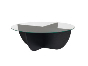 Salontafel Liya" glas 90 x 90 x 30 cm - Zwart hout