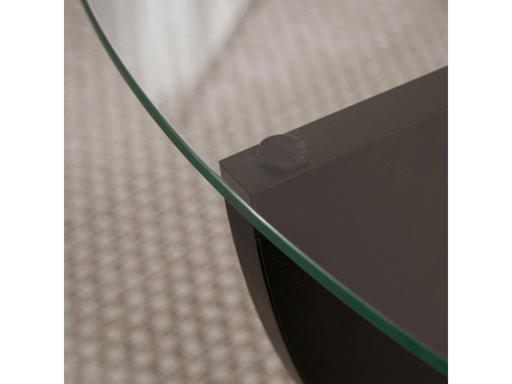Salontafel Liya" glas 90 x 90 x 30 cm - Zwart hout