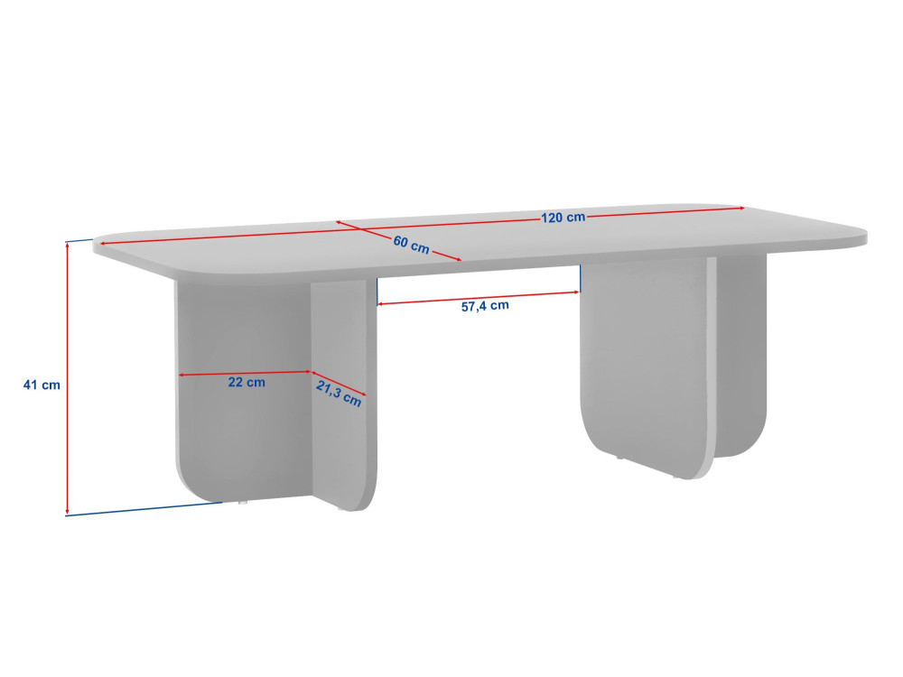 Houten salontafel "Akira" 120 x 60 x 41 cm - Atlantic Pine