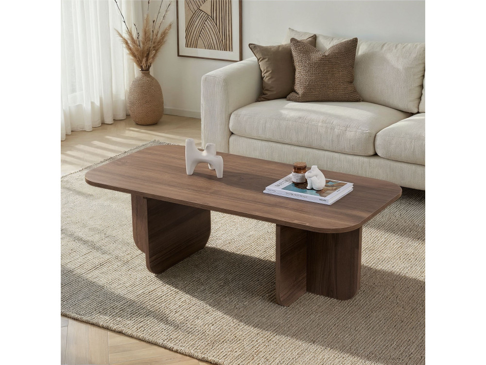 Houten salontafel "Akira" 120 x 60 x 41 cm - Notelaar