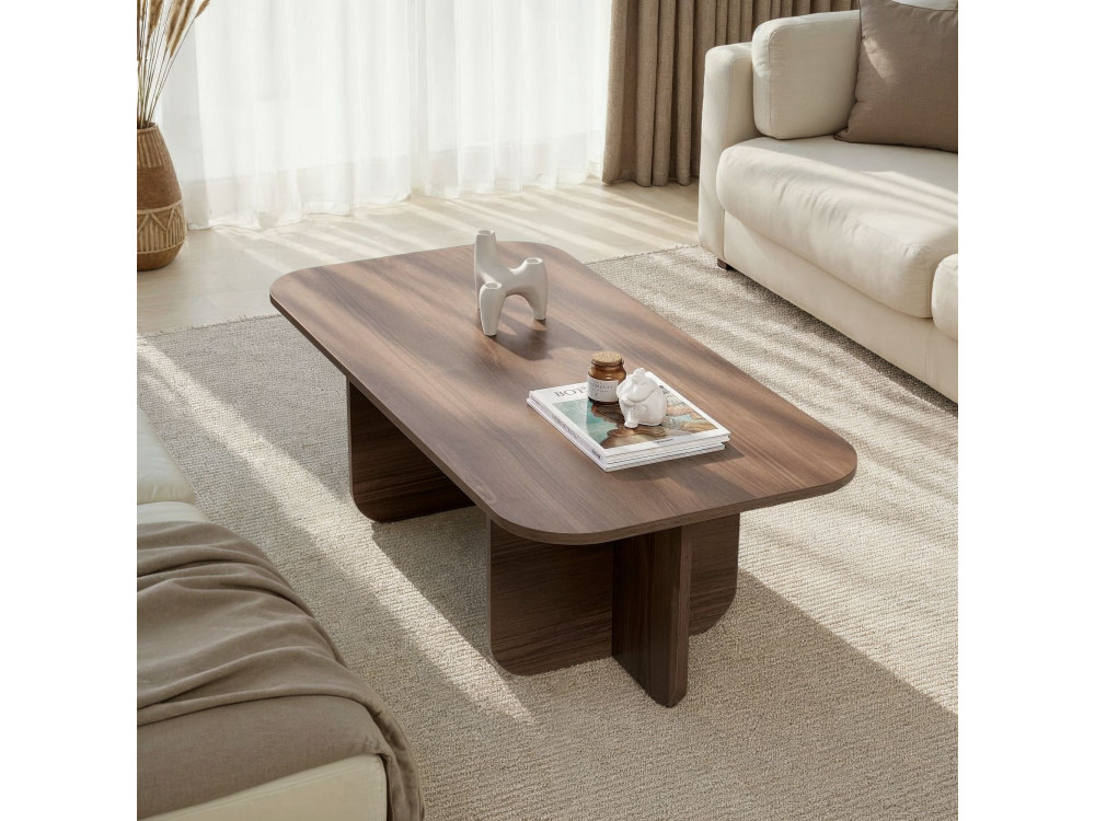 Houten salontafel "Akira" 120 x 60 x 41 cm - Notelaar
