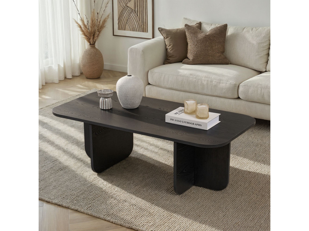 Houten salontafel "Akira" 120 x 60 x 41 cm - Zwart hout