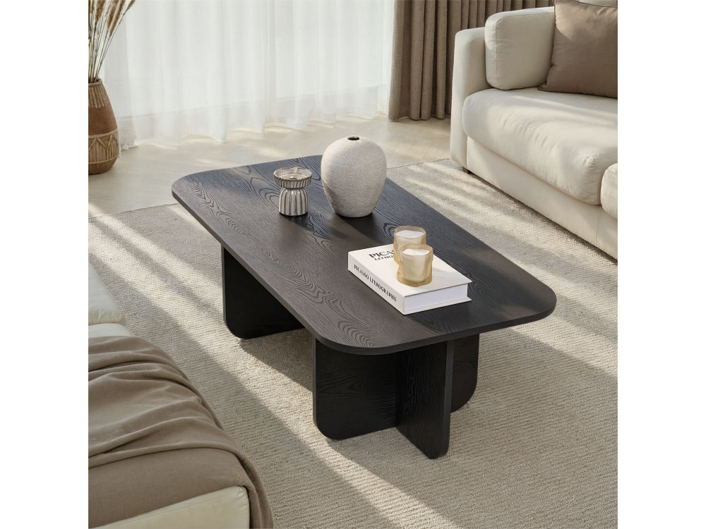 Houten salontafel "Akira" 120 x 60 x 41 cm - Zwart hout