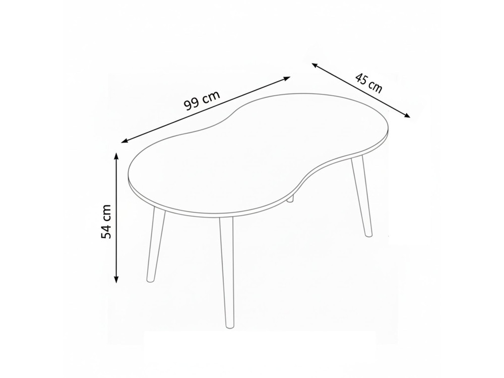 Moon" houten salontafel 99 x 54 x 45 cm - Eik