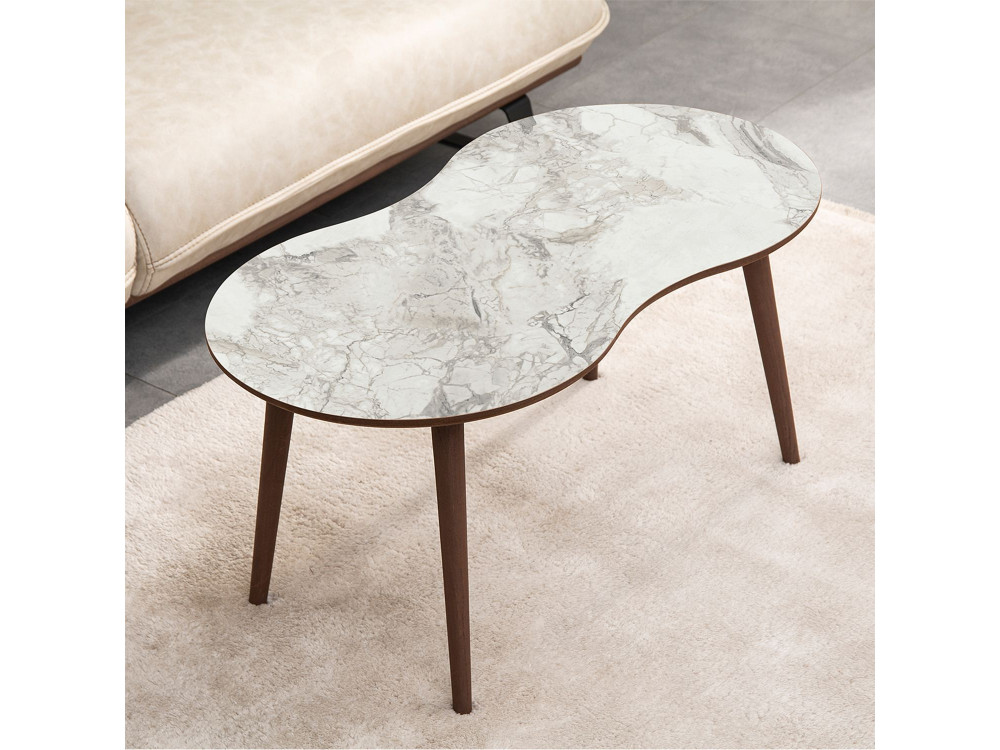 Houten salontafel Moon 99 x 54 x 45 cm - Wit