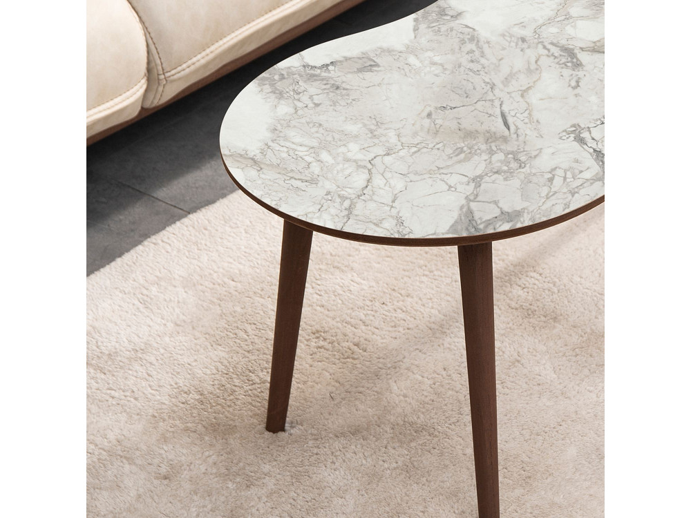 Houten salontafel Moon 99 x 54 x 45 cm - Wit