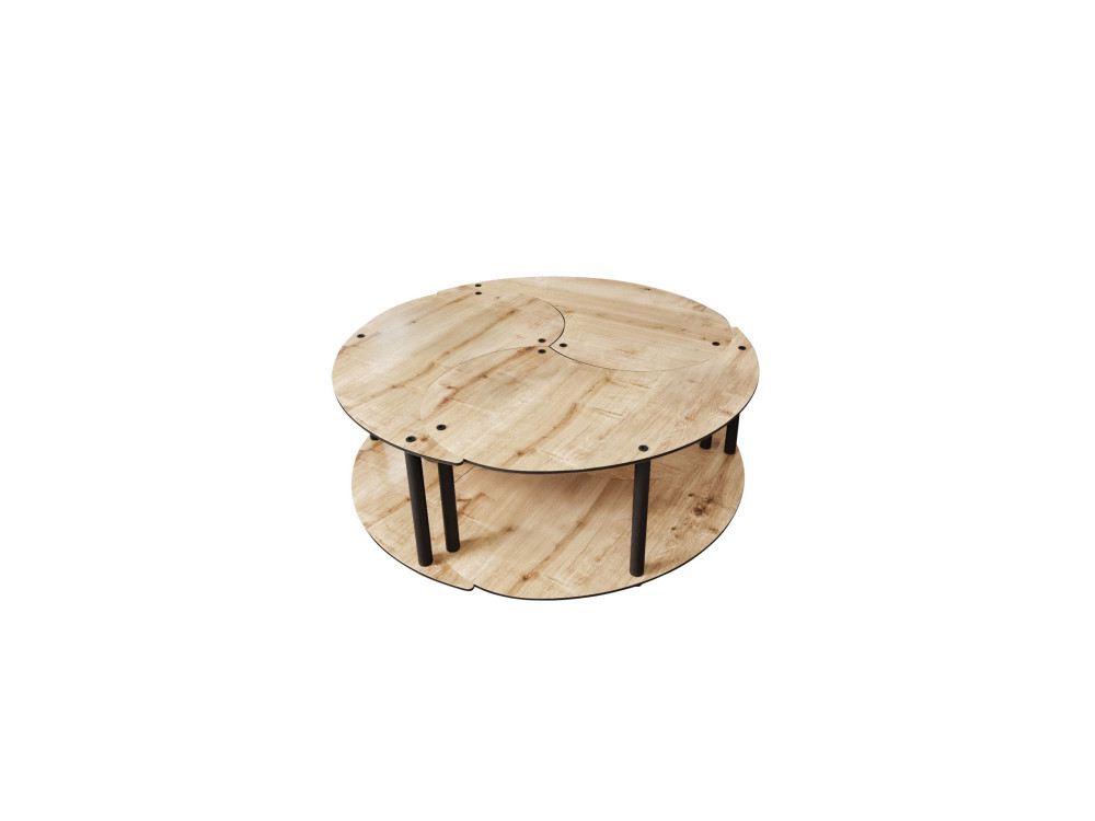 Houten salontafelset "Yin" 70 x 70 x 38 cm - Eik