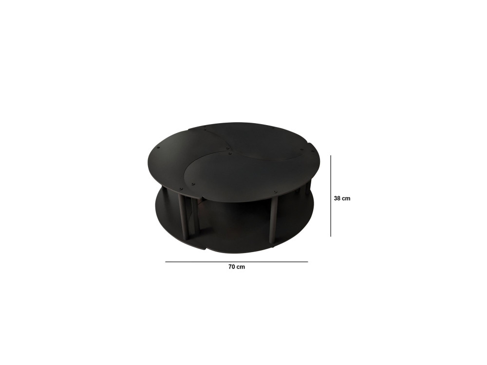 Houten salontafelset "Yin" 70 x 70 x 38 cm - Zwart