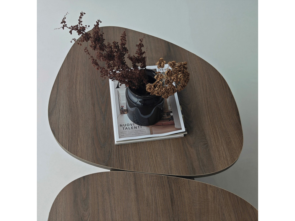Houten salontafel "Stones" 125 x 60 x 38 cm - Notelaar