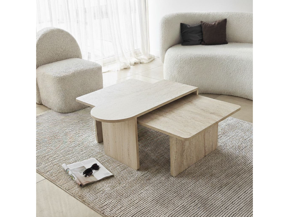 Paris" houten salontafel set 105 x 60 x 35 cm - Brons