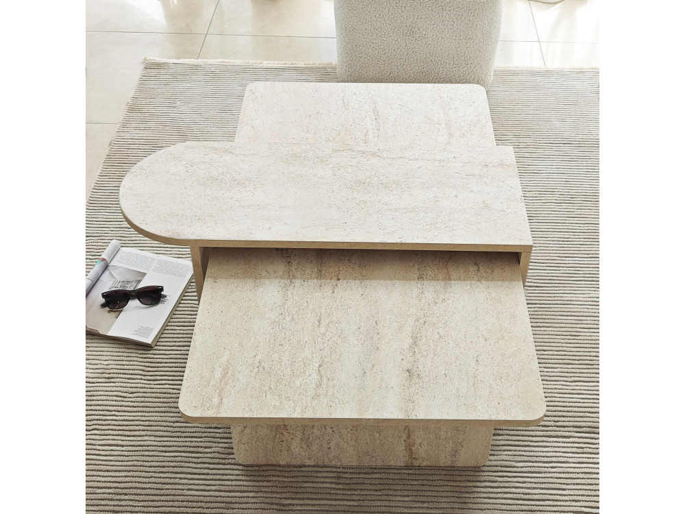Paris" houten salontafel set 105 x 60 x 35 cm - Brons