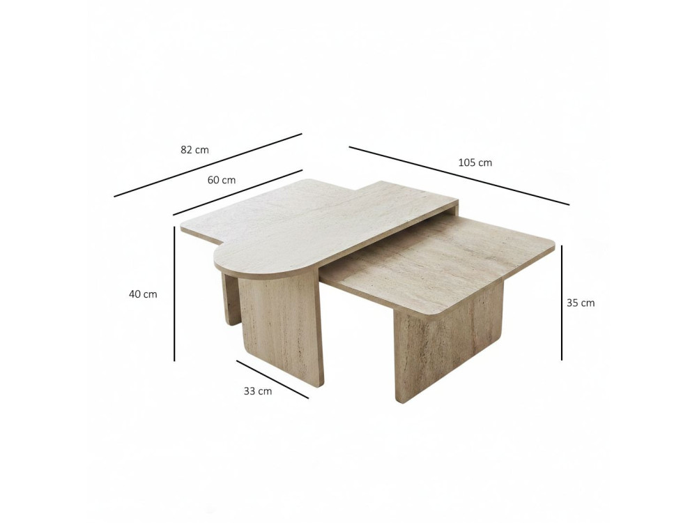 Paris" houten salontafel set 105 x 60 x 35 cm - Brons