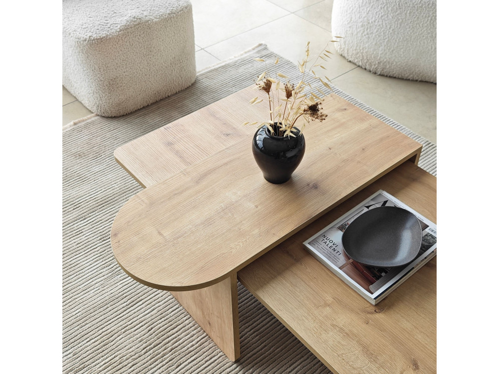 Paris" houten salontafel set 105 x 60 x 35 cm - Brons