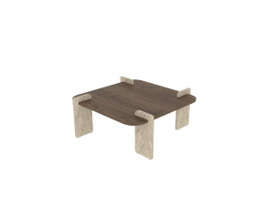 Afrolli" houten salontafel - 90 x 90 x 35 cm - Bruin