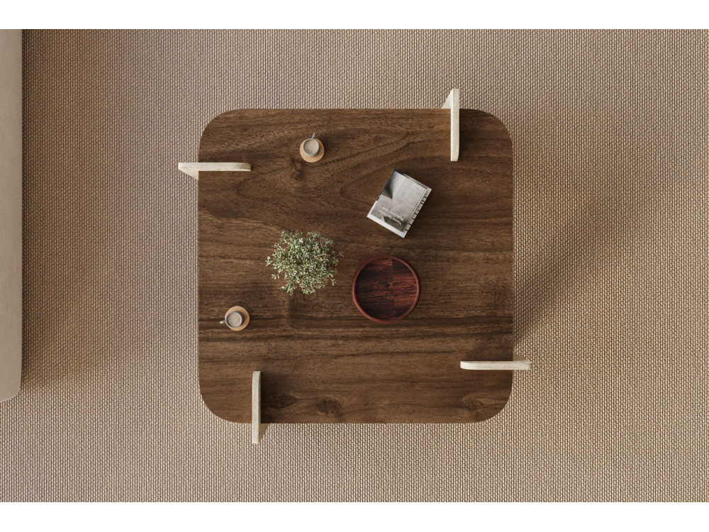 Afrolli" houten salontafel - 90 x 90 x 35 cm - Bruin