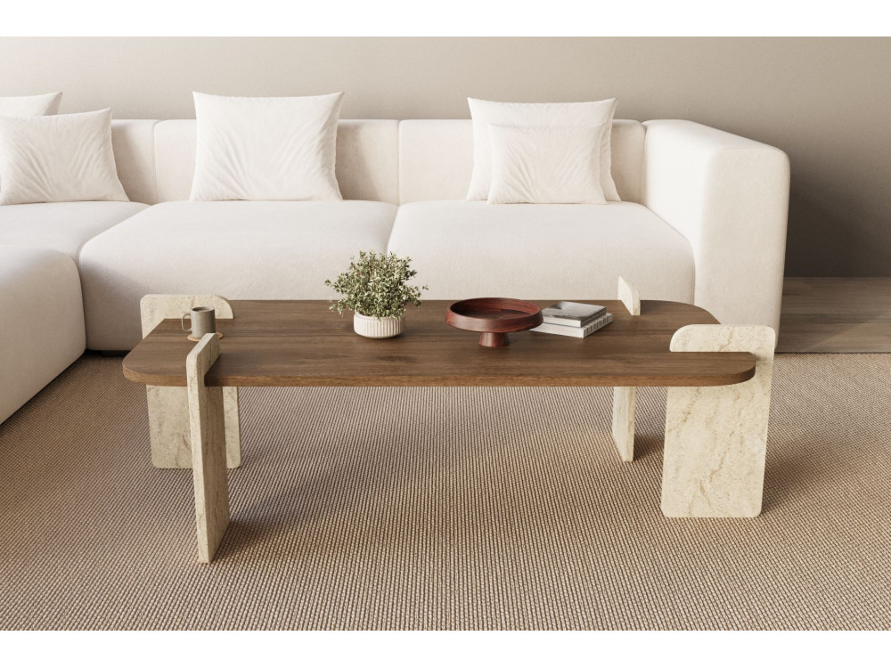 Houten salontafel "Leapiri" - 120 x 60 x 35 cm - Bruin
