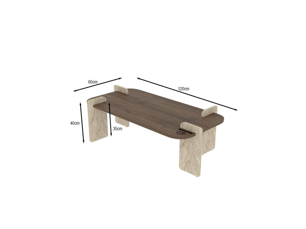 Houten salontafel "Leapiri" - 120 x 60 x 35 cm - Bruin