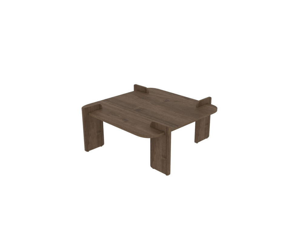 Woog" houten salontafel 90 x 90 x 35 cm - Notelaar