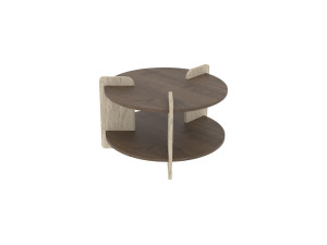 Houten salontafel "Oalla" 70 x 70 x 45 cm - Notelaar