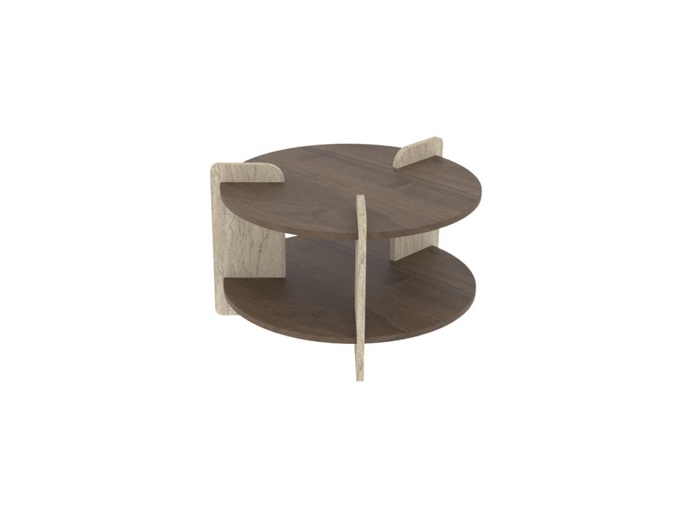 Houten salontafel "Oalla" 70 x 70 x 45 cm - Notelaar