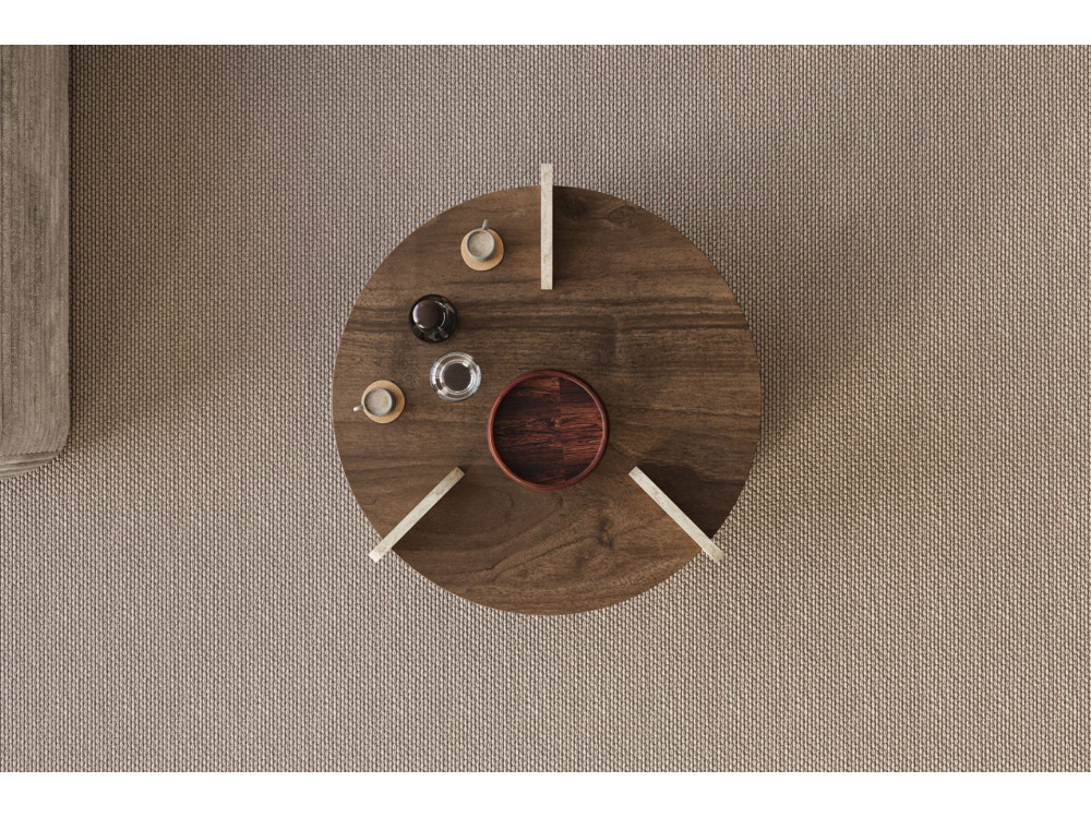 Houten salontafel "Oalla" 70 x 70 x 45 cm - Notelaar