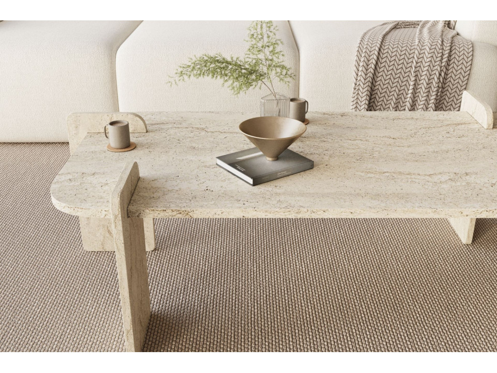 Lovge" houten salontafel 120 x 60 x 35 cm - Travertin