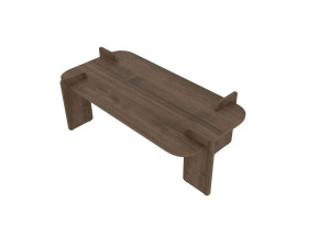 Lovge" houten salontafel 120 x 60 x 35 cm - Notelaar