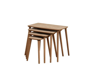 Luci" 4-delige houten nesttafel 70 x 40 x 55 cm - Eik