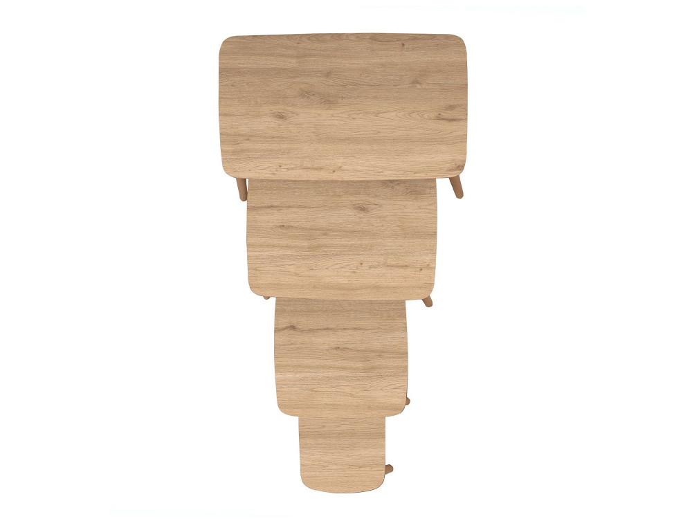 Luci" 4-delige houten nesttafel 70 x 40 x 55 cm - Eik