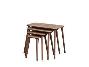 Luci" 4-delige houten nesttafel 70 x 40 x 55 cm - Notenhout