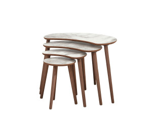 Moon" houten nesttafel (4 stuks) 40 x 75 x 55 cm - Wit
