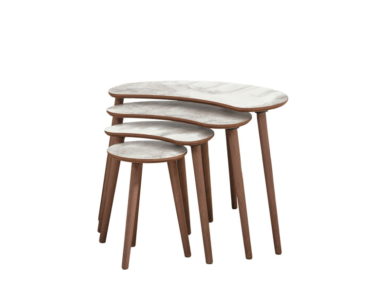 Moon" houten nesttafel (4 stuks) 40 x 75 x 55 cm - Wit