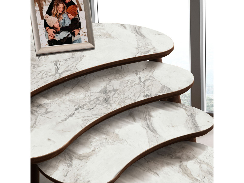 Moon" houten nesttafel (4 stuks) 40 x 75 x 55 cm - Wit