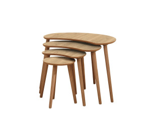 Moon" houten nesttafel (4 stuks) 40 x 75 x 55 cm - Eik