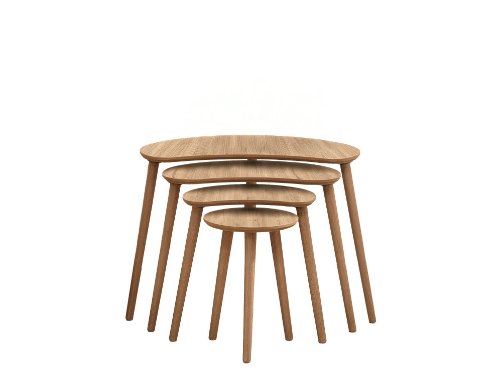 Moon" houten nesttafel (4 stuks) 40 x 75 x 55 cm - Eik