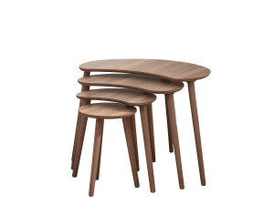 Moon" houten nesttafel (4 stuks) 40 x 75 x 55 cm - Notelaar