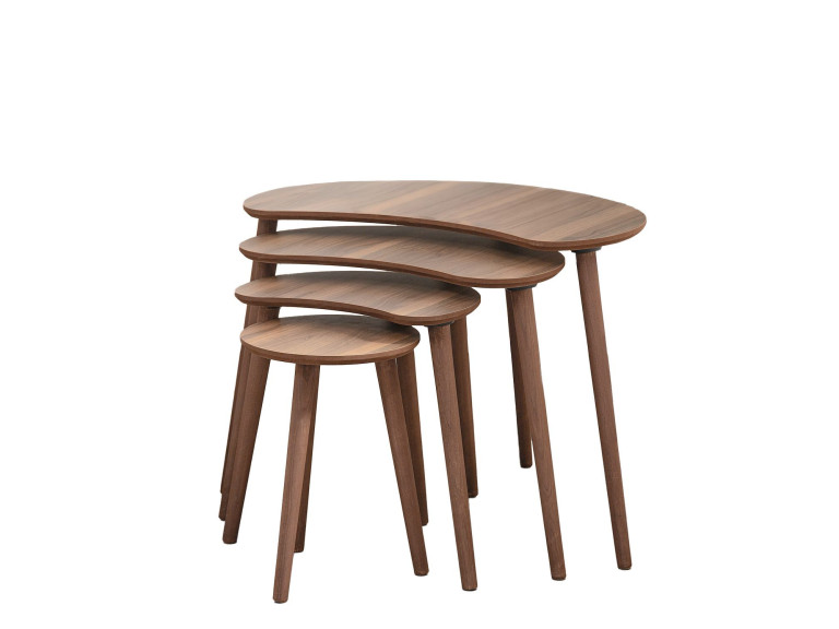 Moon" houten nesttafel (4 stuks) 40 x 75 x 55 cm - Notelaar