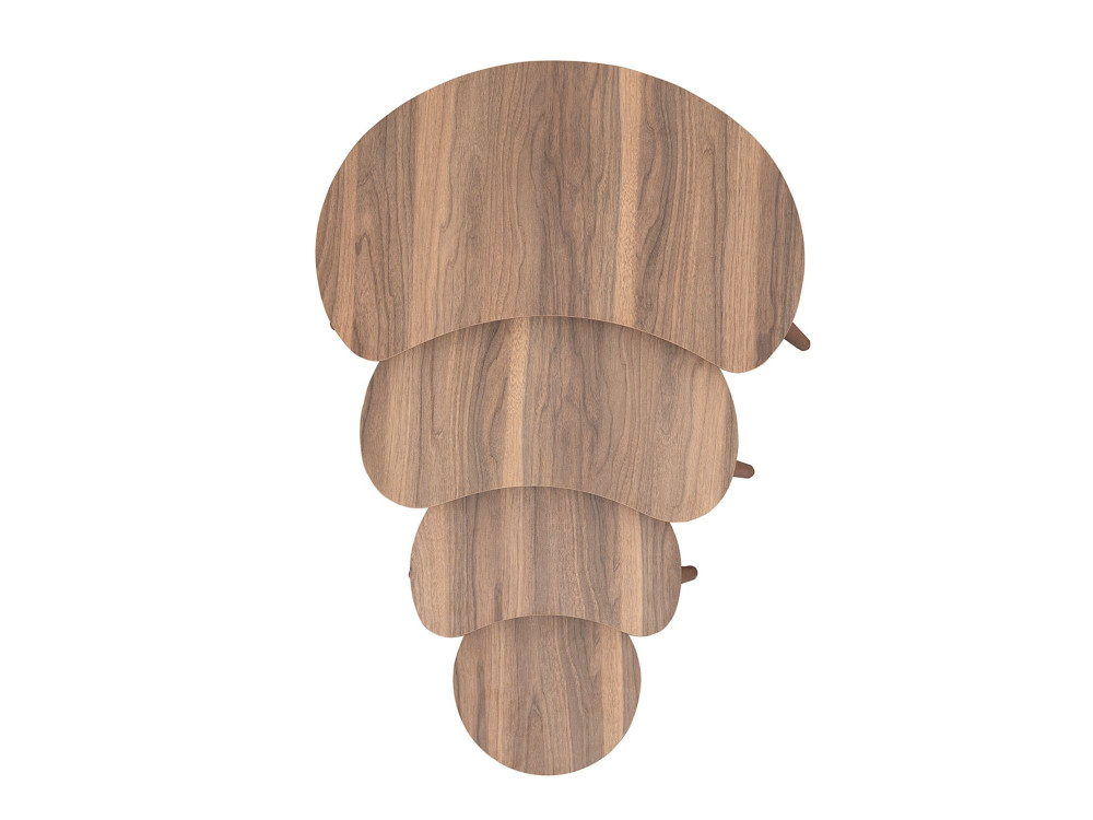 Moon" houten nesttafel (4 stuks) 40 x 75 x 55 cm - Notelaar