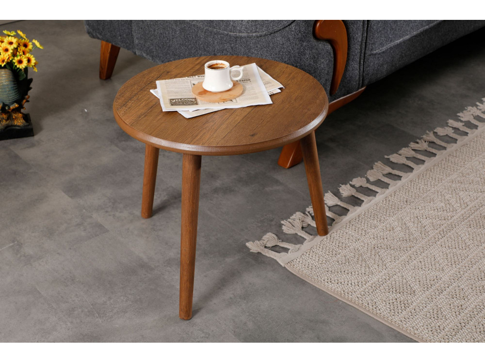 Marlo" houten salontafel set 100 x 50 x 45 cm - Notelaar