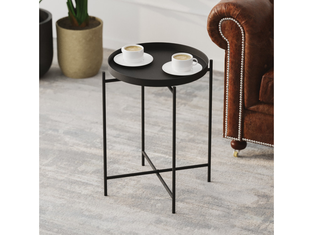 Metalen salontafel "Sheby" 46 x 46 x 56 cm - Zwart