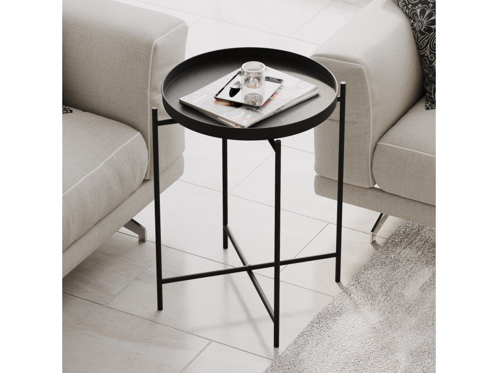 Metalen salontafel "Sheby" 46 x 46 x 56 cm - Zwart