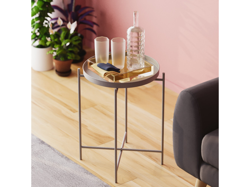 Metalen salontafel "Sheby" 46 x 46 x 56 cm - Grijs