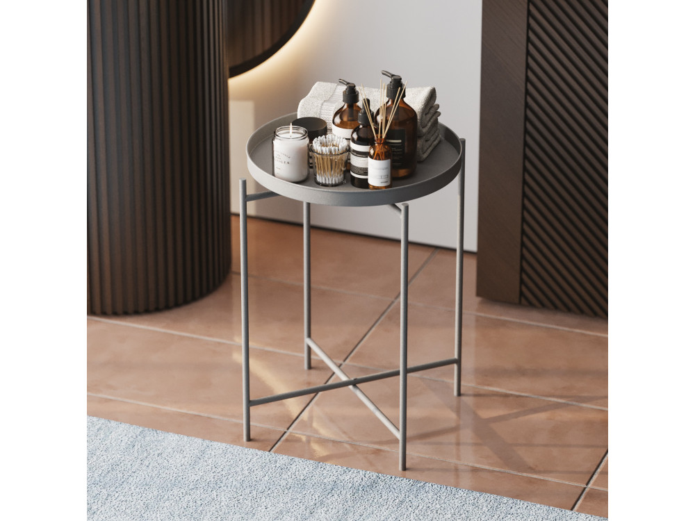 Metalen salontafel "Sheby" 46 x 46 x 56 cm - Grijs