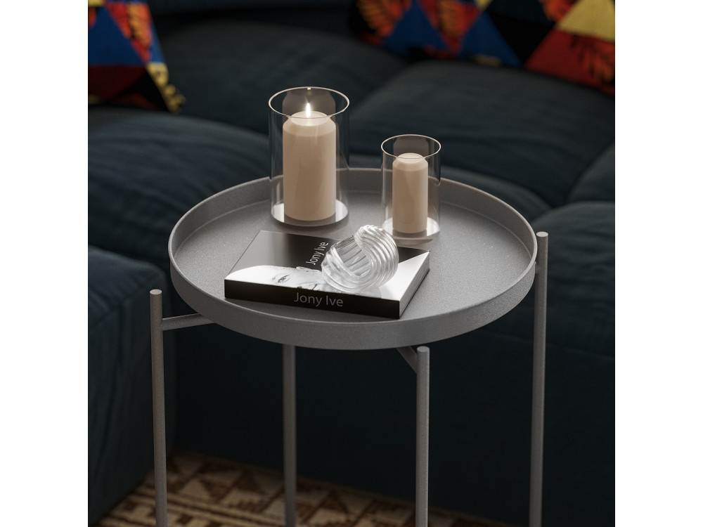 Metalen salontafel "Sheby" 46 x 46 x 56 cm - Grijs