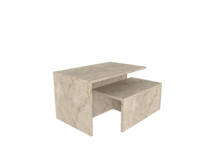 Twins" houten nesttafel (2 stuks) 72 x 45 x 42 cm - Travertin