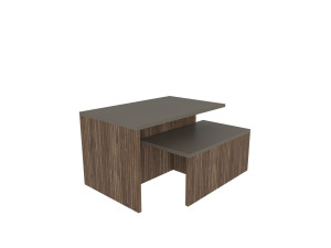 Twins" 2-delige houten nesttafel 72 x 45 x 42 cm - Taupe