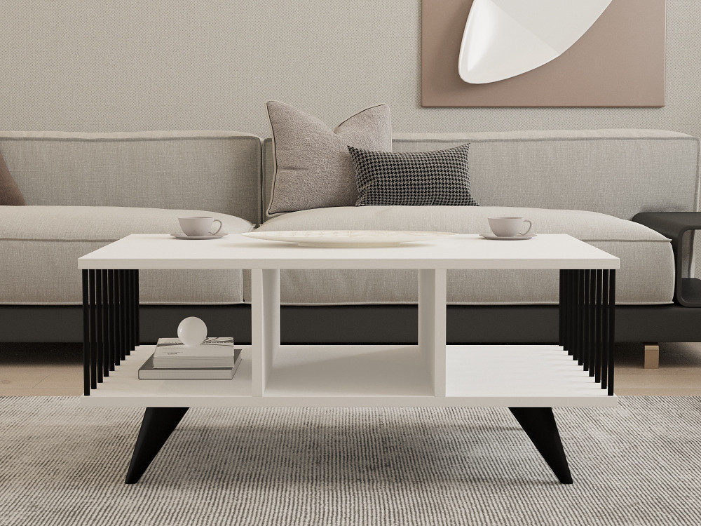 Houten salontafel "Bert" - 90 x 60 x 40 cm - Wit