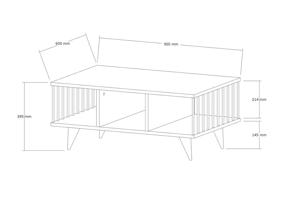 Houten salontafel "Bert" - 90 x 60 x 40 cm - Wit